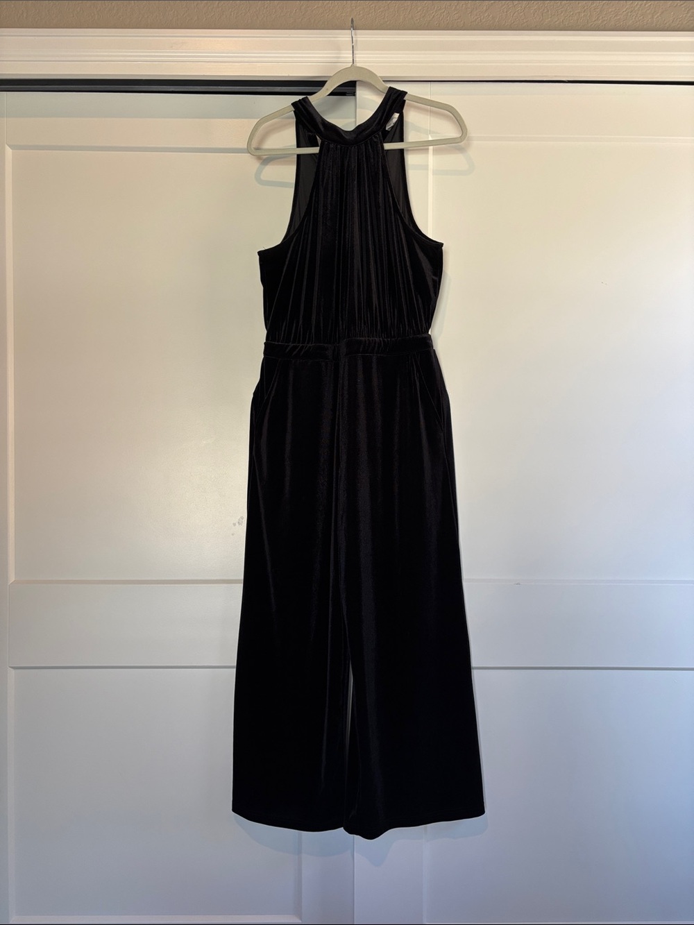 a new day Black Velvet Halter Wide-Leg Jumpsuit